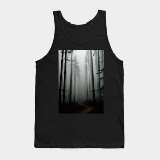 Spooky Forest with tall evergreen trees Tank Top